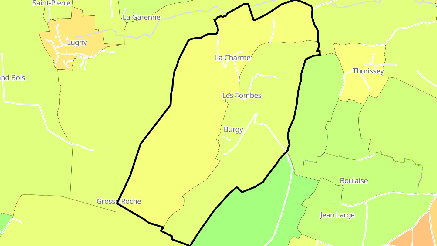 Carte des prix de l'immobilier Burgy