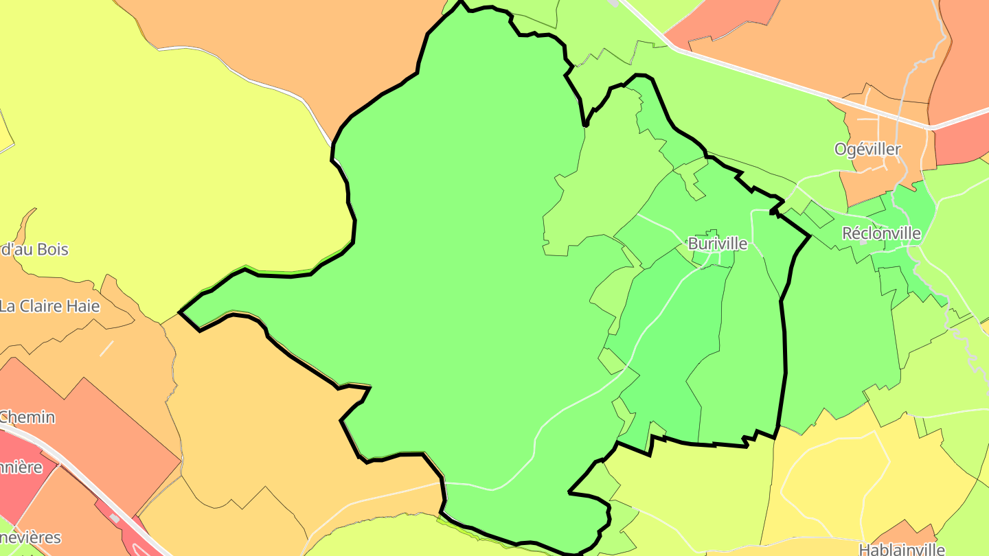 Carte des prix de l'immobilier Buriville