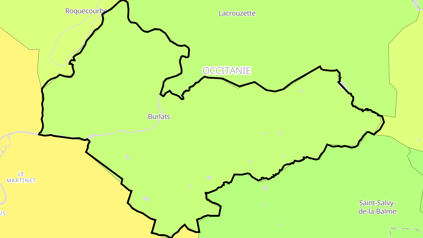 Carte des prix de l'immobilier Burlats