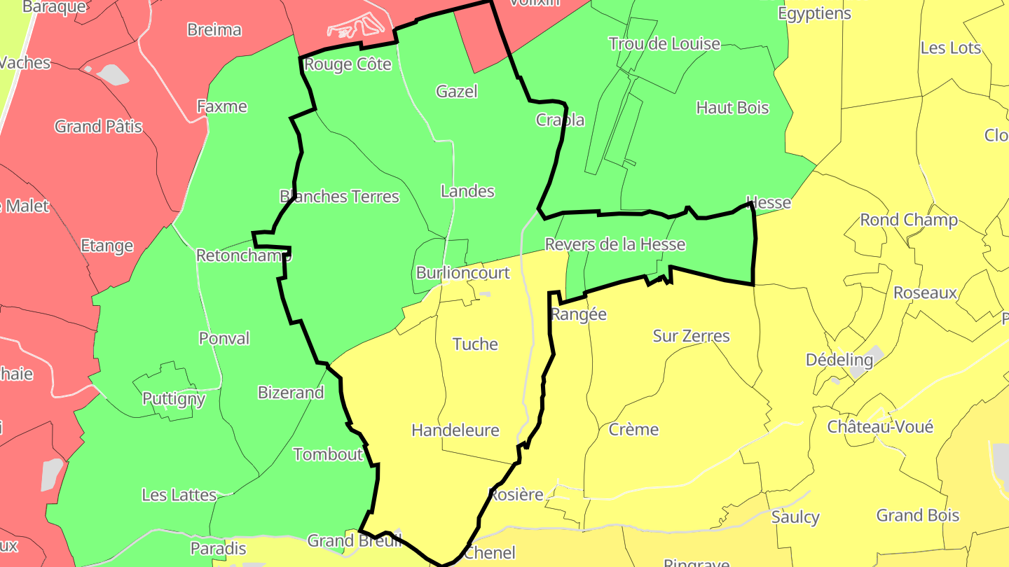 Carte des prix de l'immobilier Burlioncourt