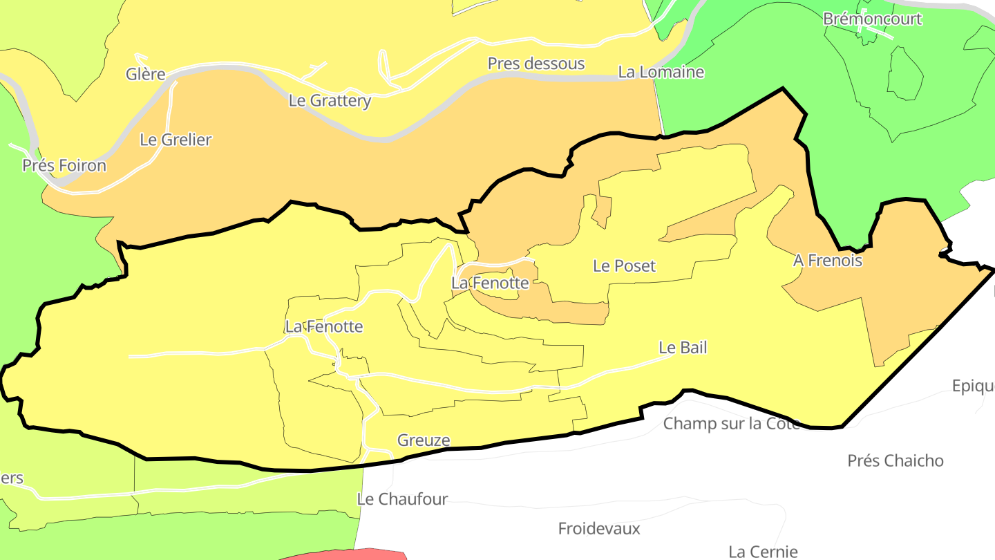 Carte des prix de l'immobilier Burnevillers
