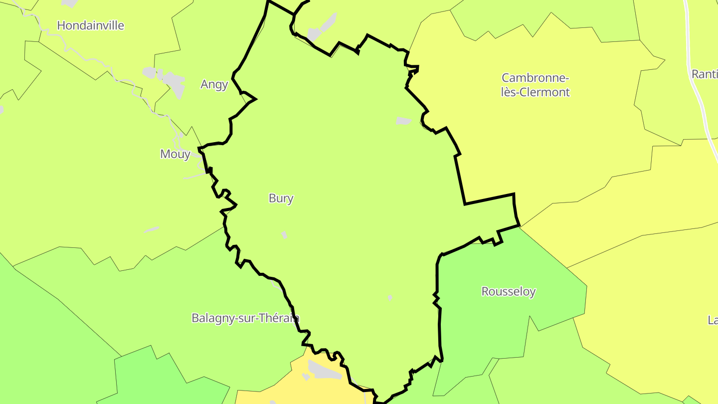 Carte des prix de l'immobilier Bury