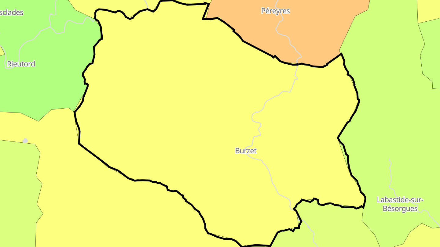 Carte des prix de l'immobilier Burzet