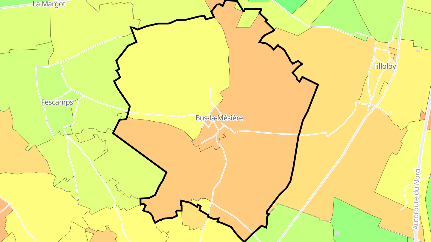 Carte des prix de l'immobilier Bus-la-Mésière