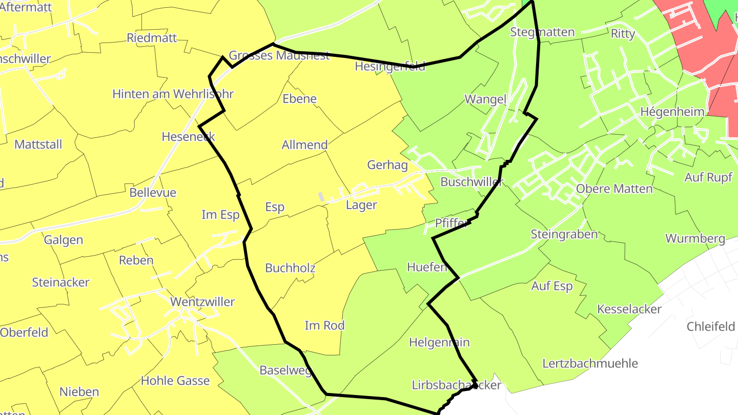 Carte des prix de l'immobilier Buschwiller