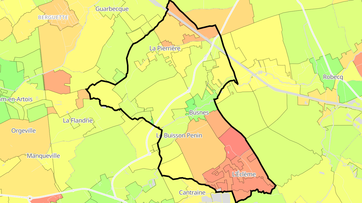 Carte des prix de l'immobilier Busnes