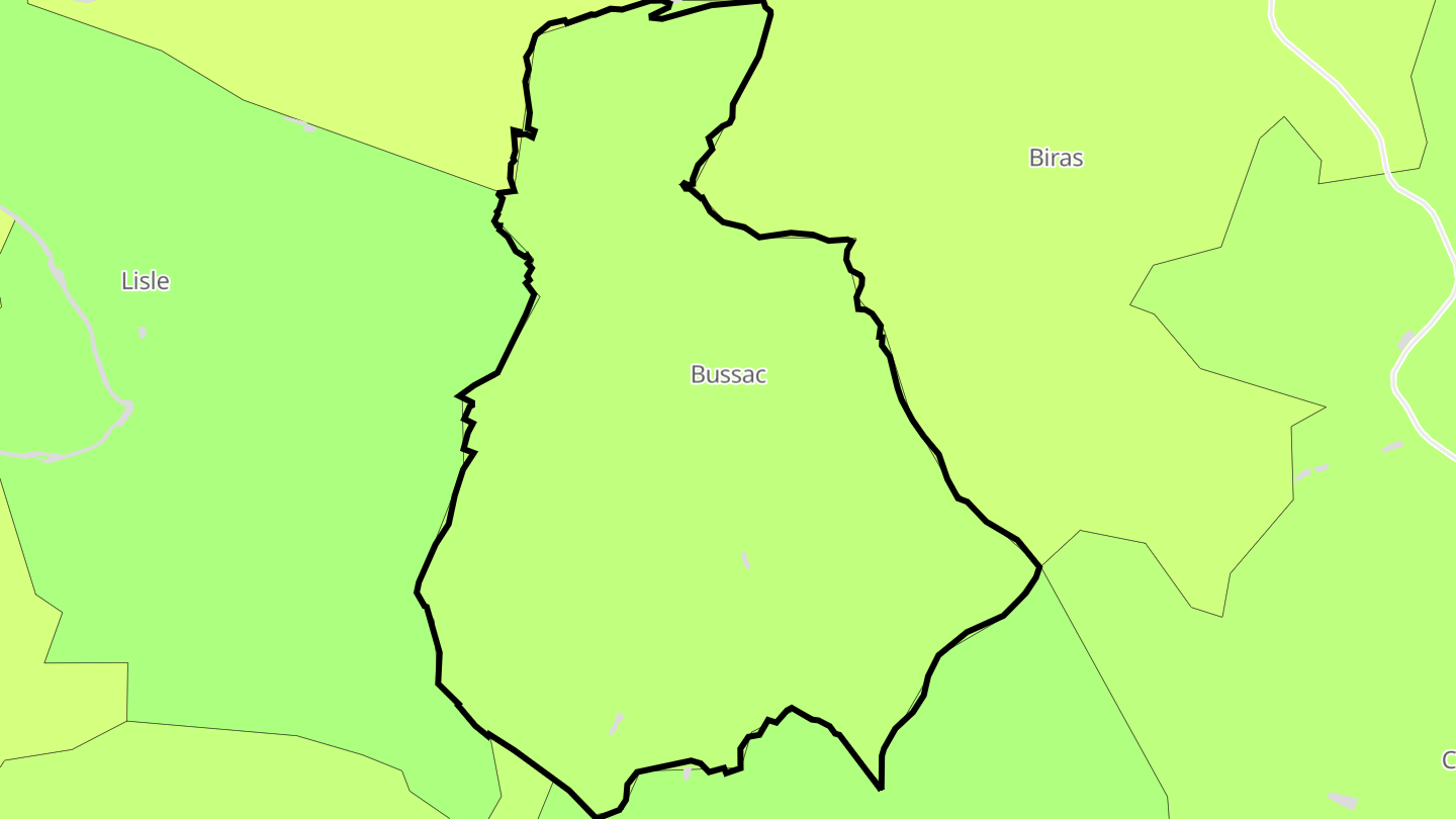 Carte des prix de l'immobilier Bussac