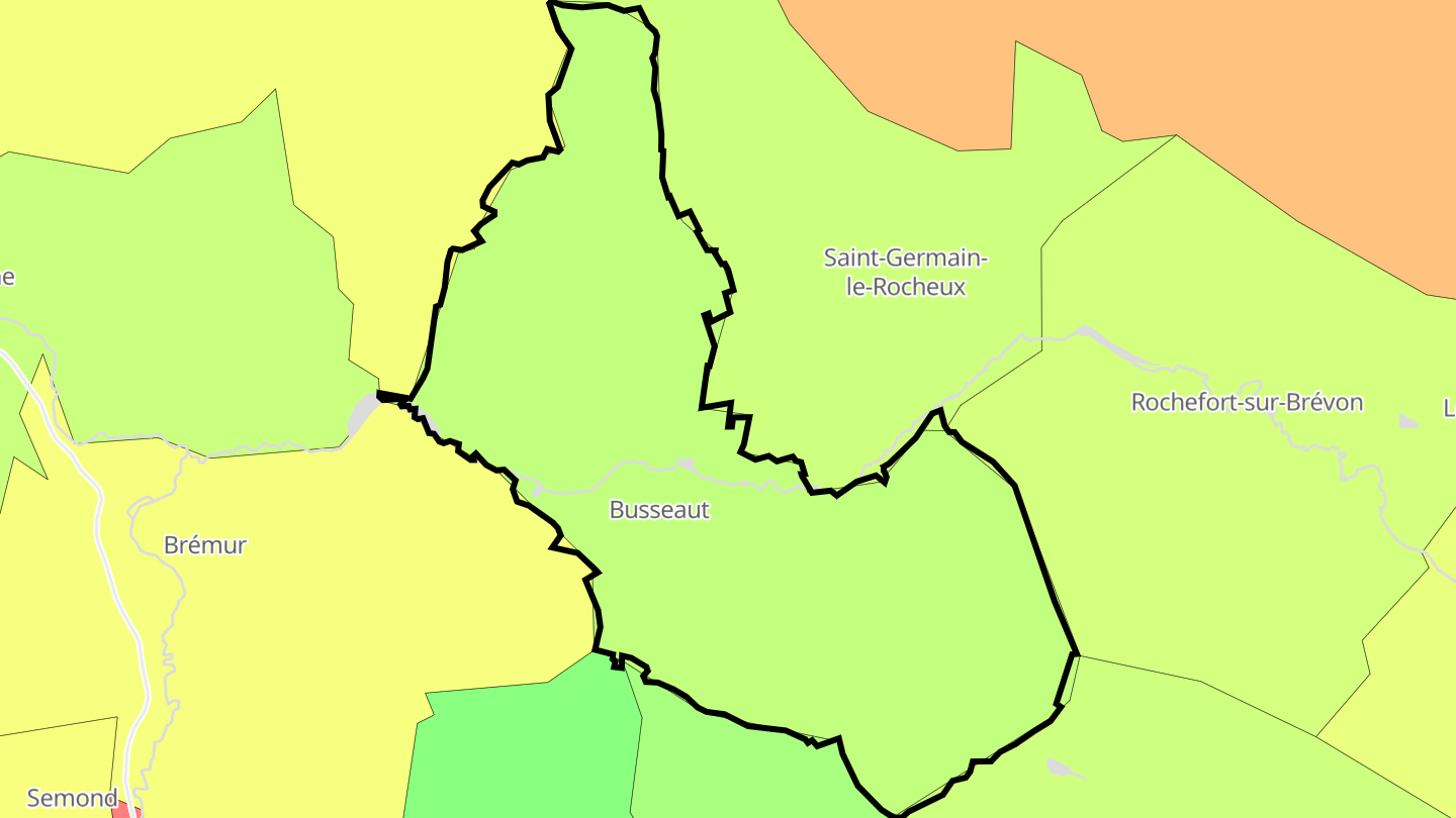 Carte des prix de l'immobilier Busseaut