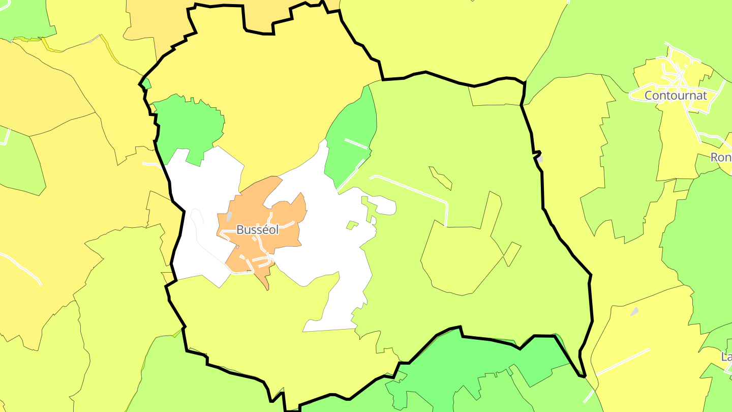 Carte des prix de l'immobilier Busséol