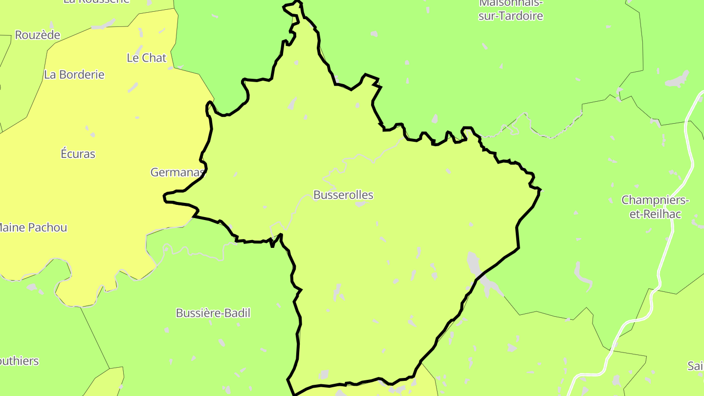 Carte des prix de l'immobilier Busserolles