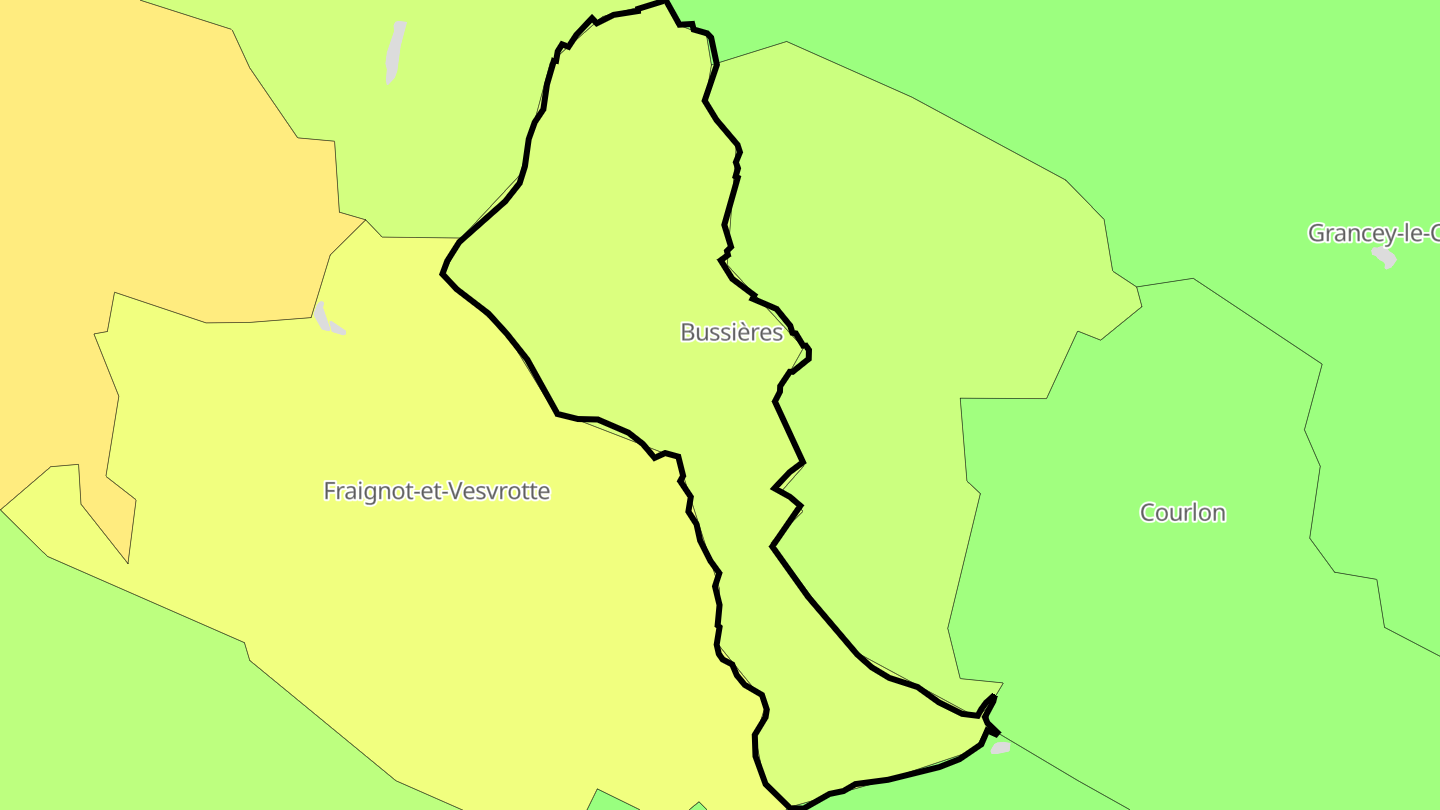 Carte des prix de l'immobilier Bussières