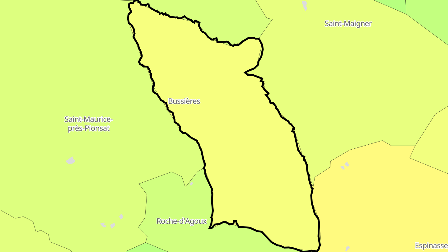 Carte des prix de l'immobilier Bussières