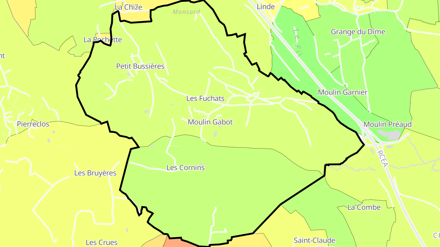 Carte des prix de l'immobilier Bussières