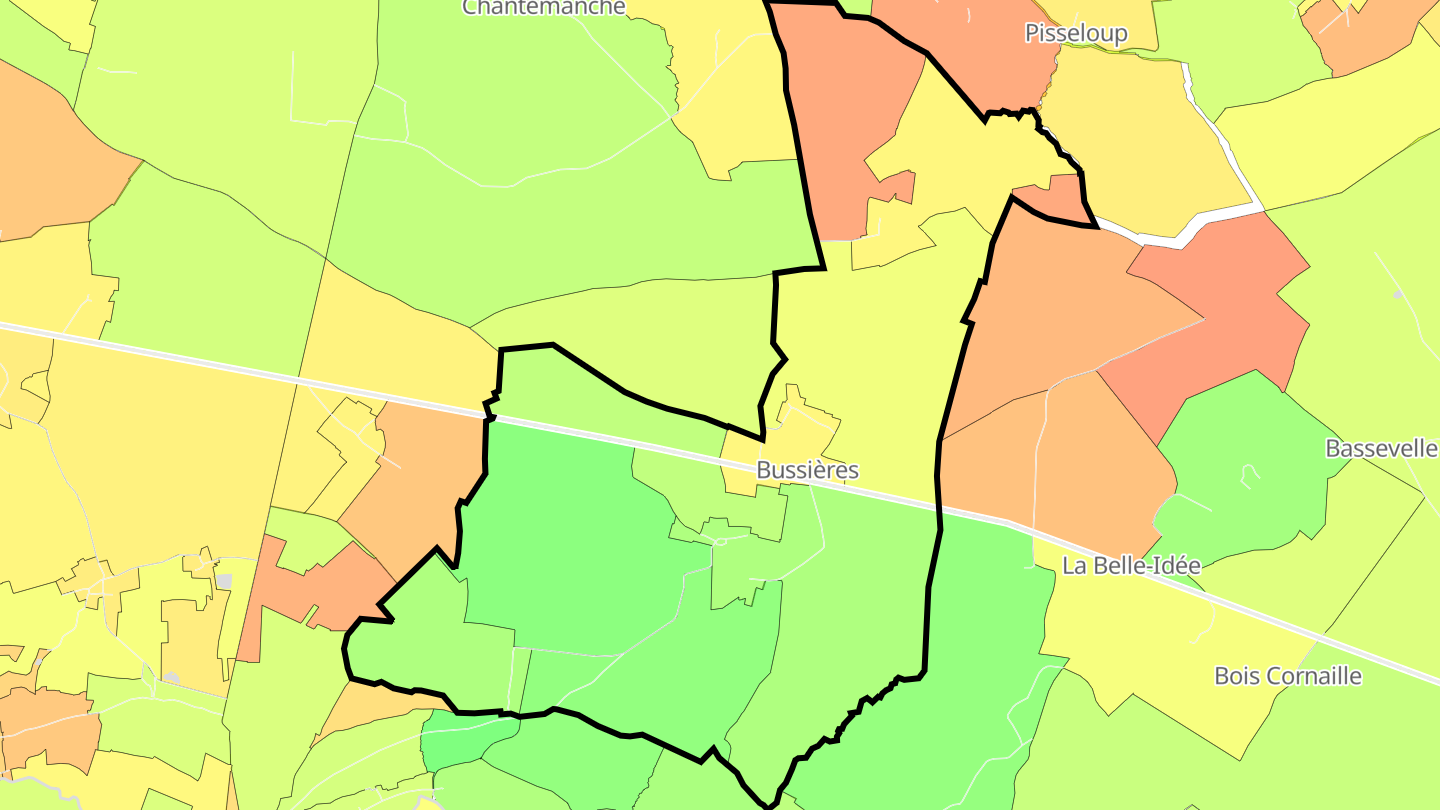 Carte des prix de l'immobilier Bussières