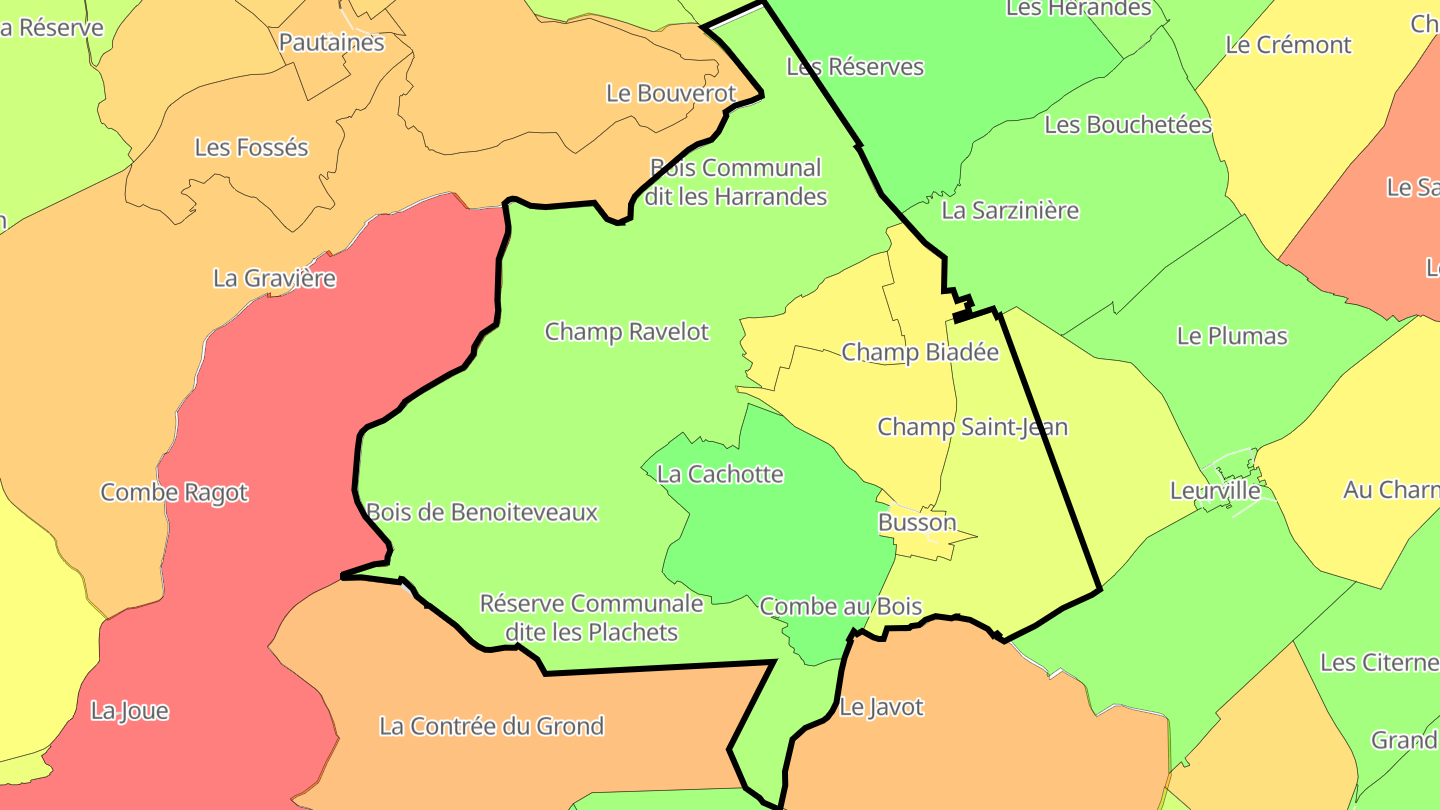 Carte des prix de l'immobilier Busson