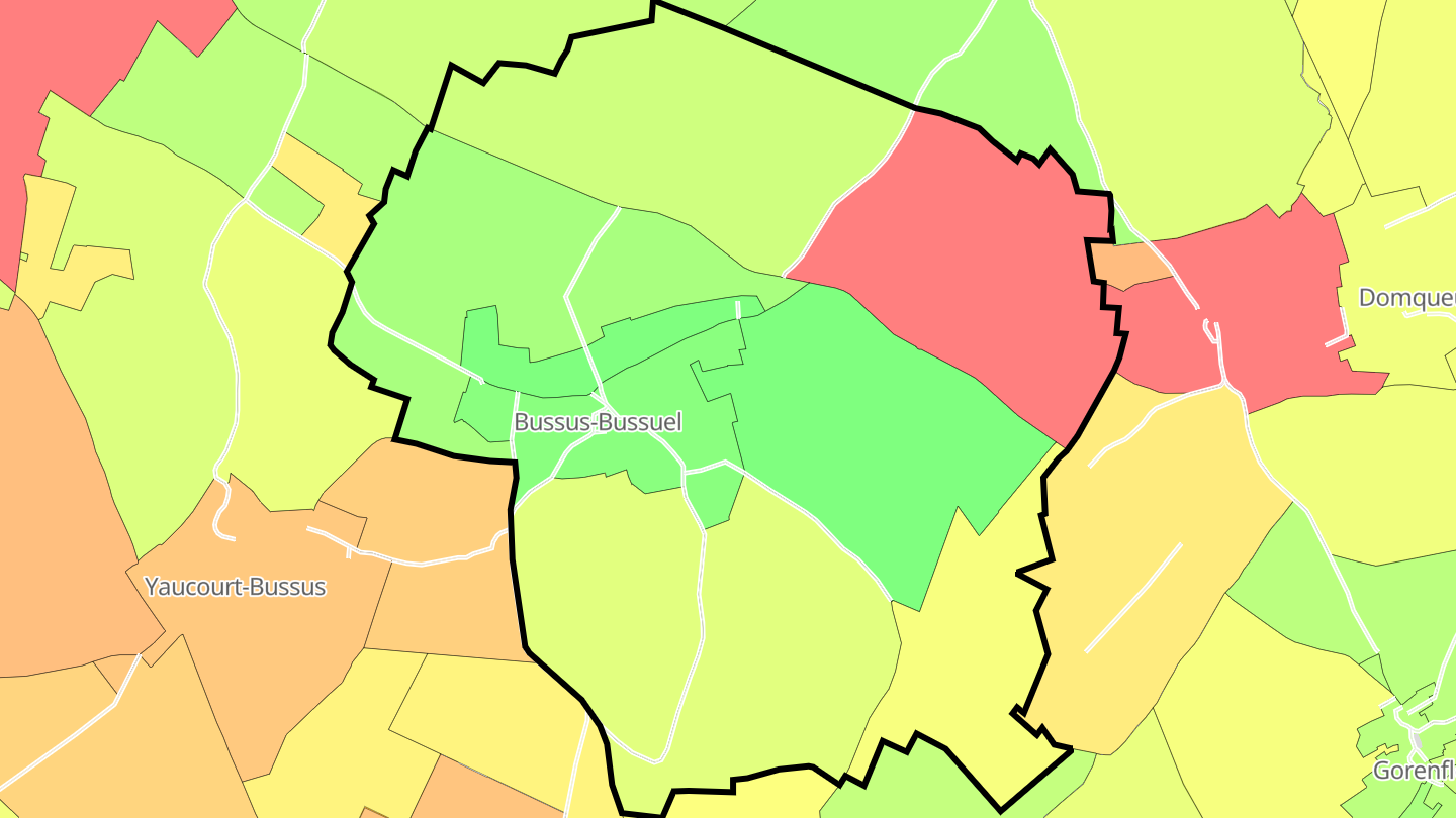 Carte des prix de l'immobilier Bussus-Bussuel