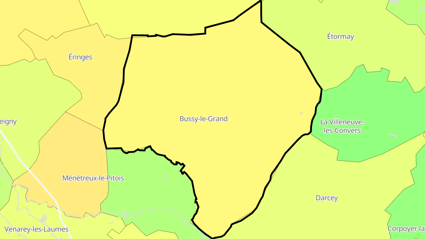 Carte des prix de l'immobilier Bussy-le-Grand