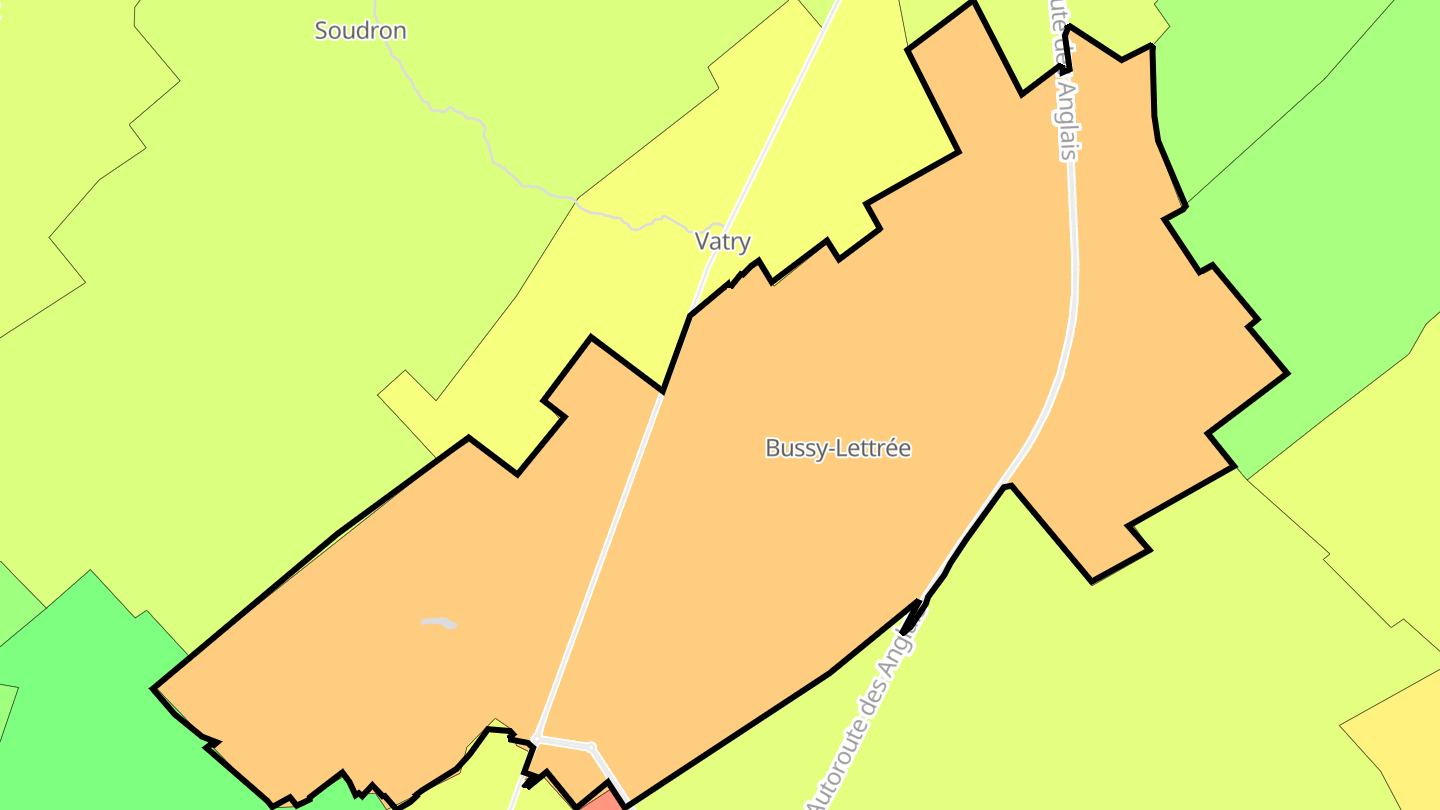 Carte des prix de l'immobilier Bussy-Lettrée