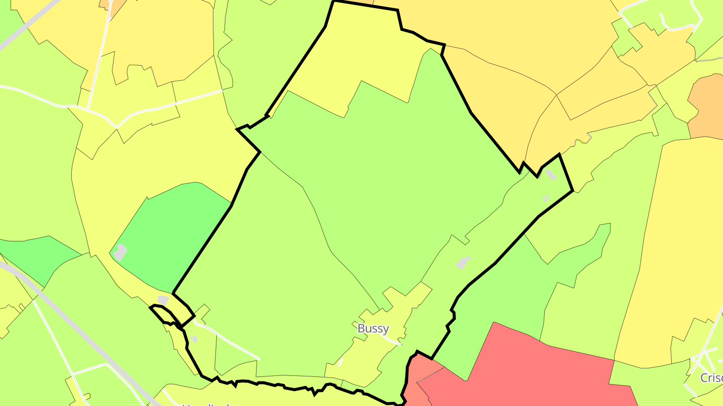 Carte des prix de l'immobilier Bussy