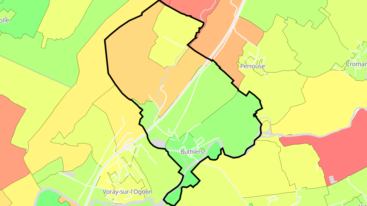 Carte des prix de l'immobilier Buthiers