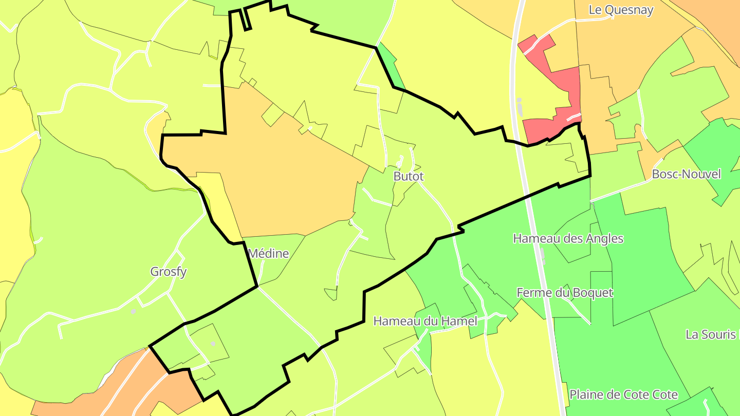 Carte des prix de l'immobilier Butot