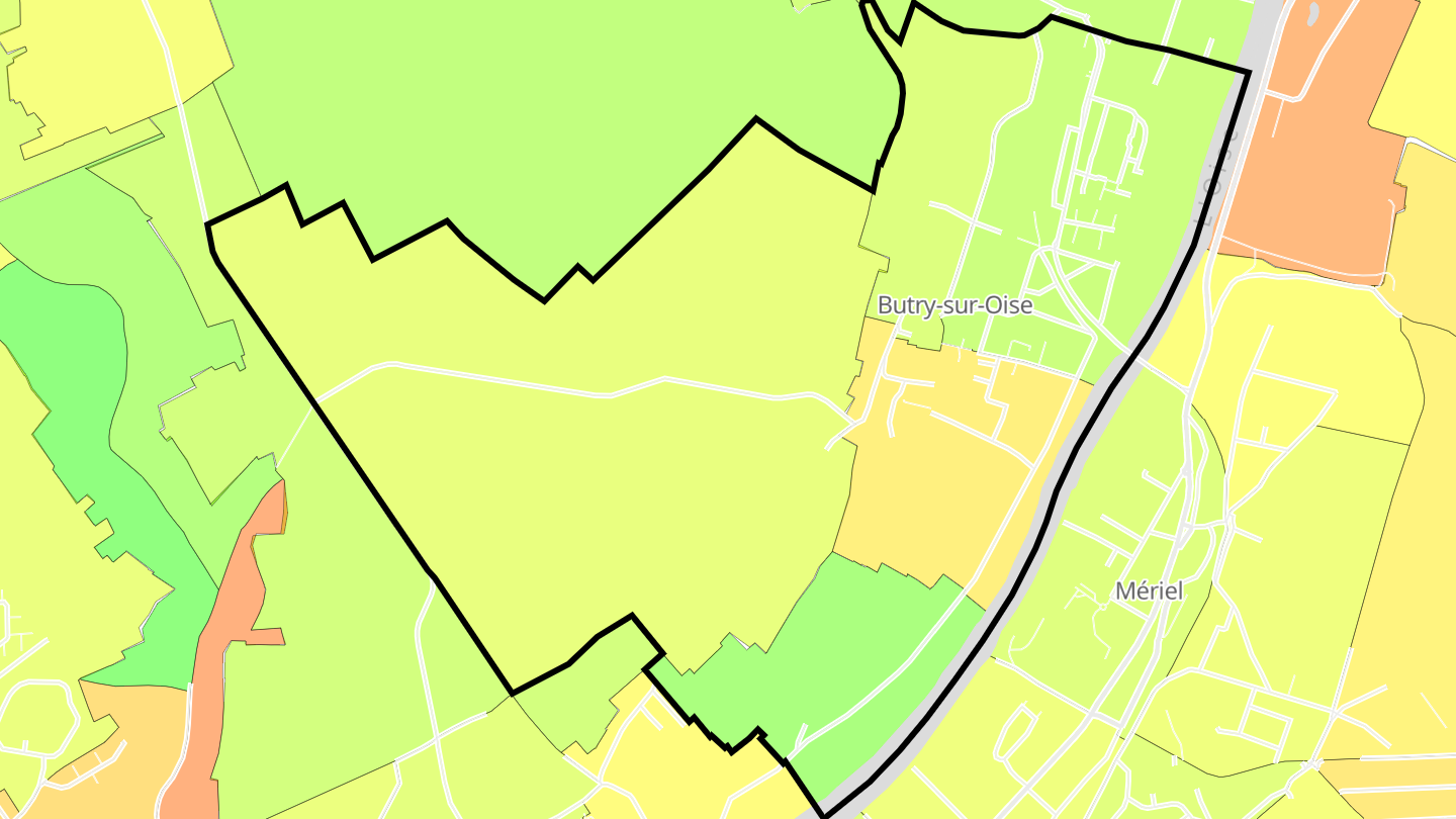 Carte des prix de l'immobilier Butry-sur-Oise