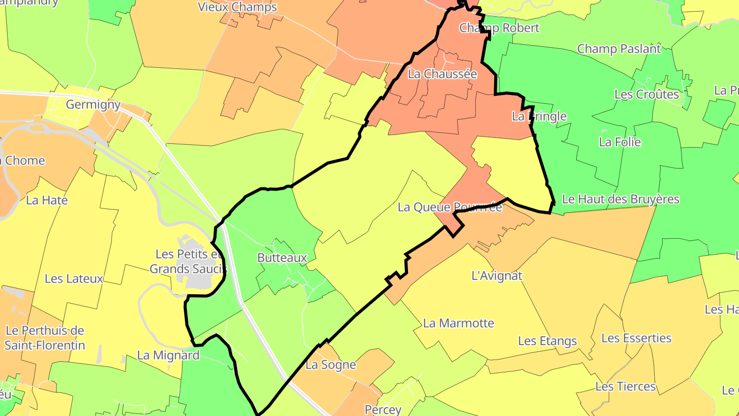 Carte des prix de l'immobilier Butteaux