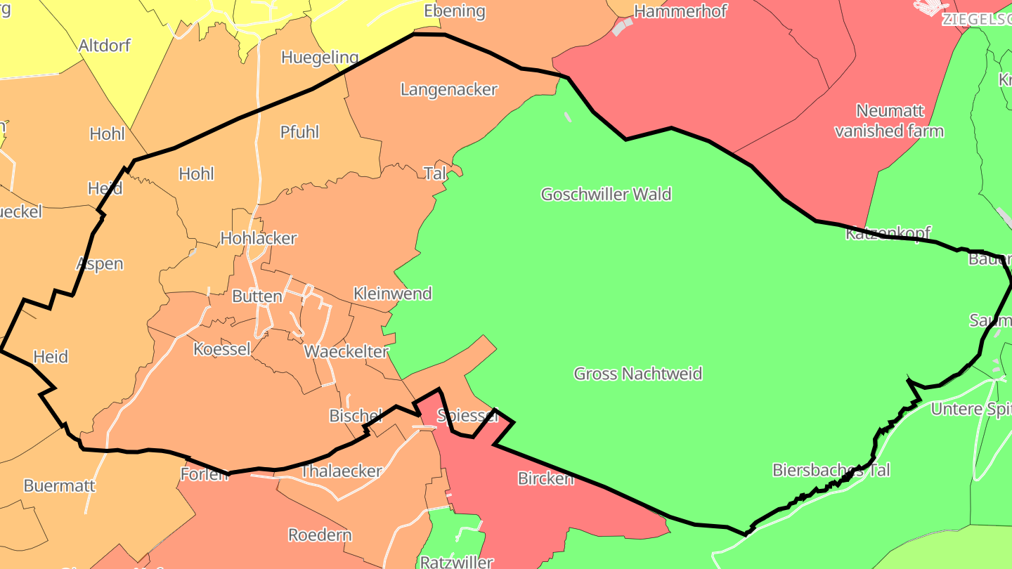 Carte des prix de l'immobilier Butten
