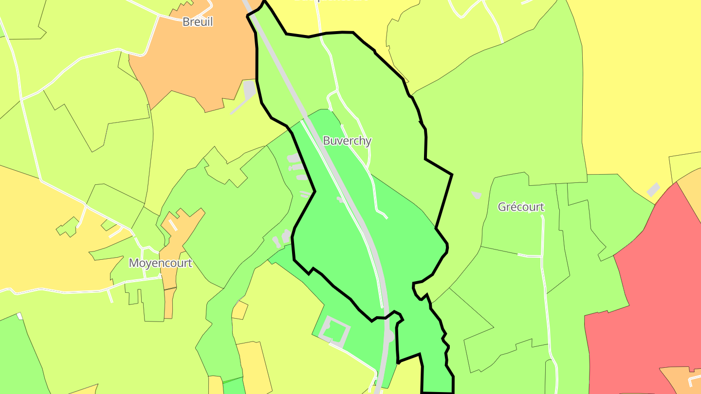 Carte des prix de l'immobilier Buverchy