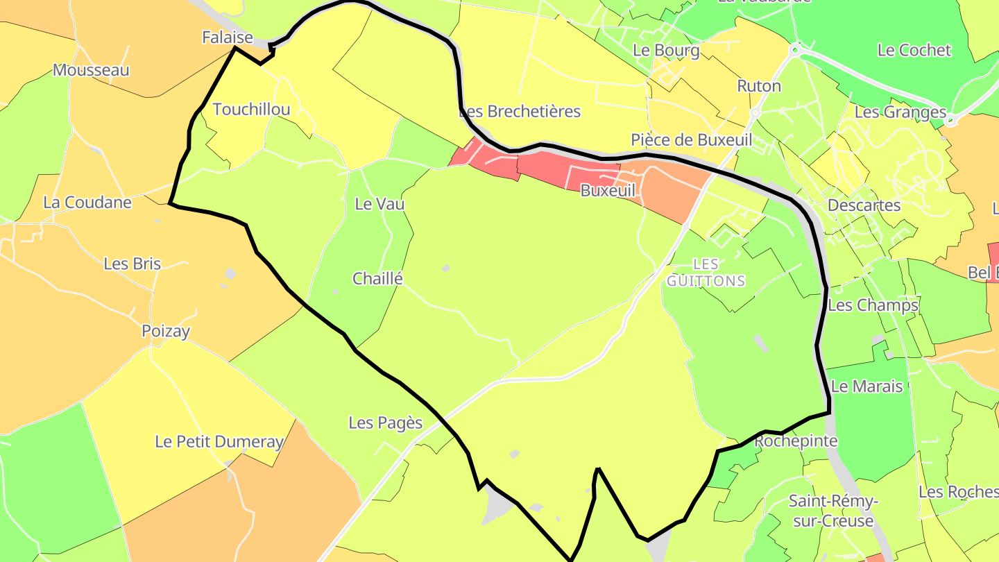 Carte des prix de l'immobilier Buxeuil