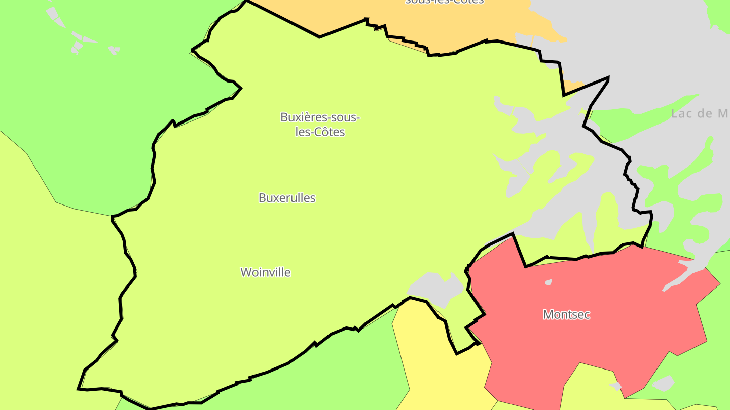 Carte des prix de l'immobilier Buxières-sous-les-Côtes
