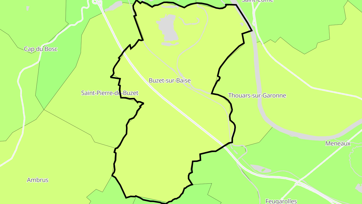Carte des prix de l'immobilier Buzet-sur-Baïse