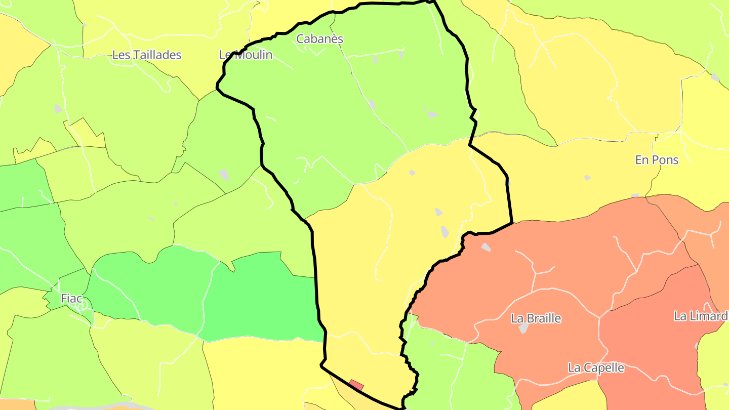 Carte des prix de l'immobilier Cabanès