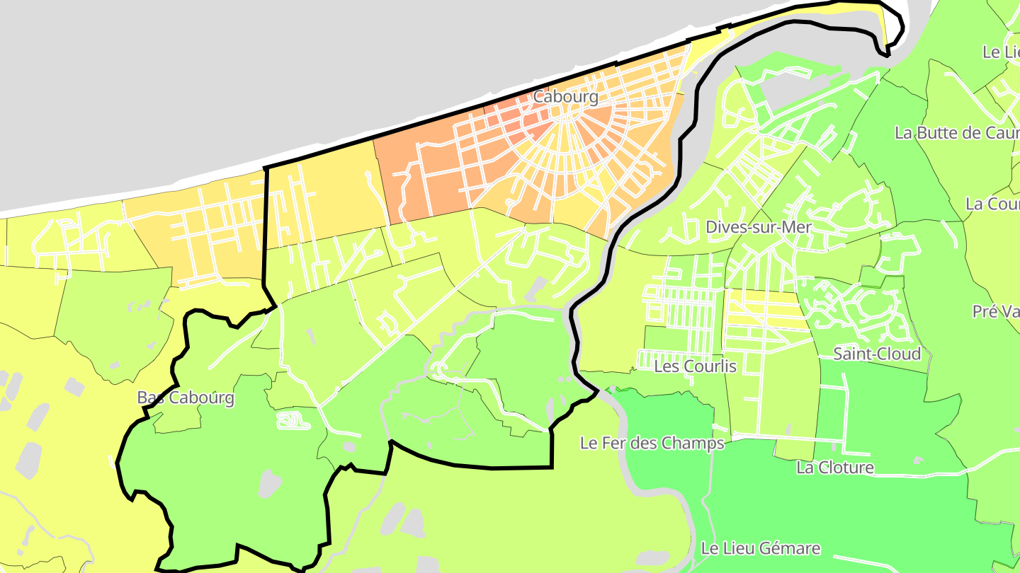 Carte des prix de l'immobilier Cabourg