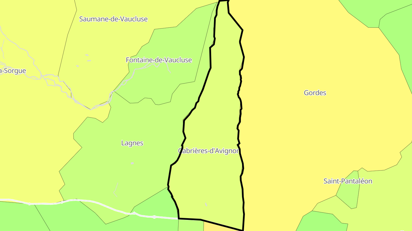 Carte des prix de l'immobilier Cabrières-d'Avignon
