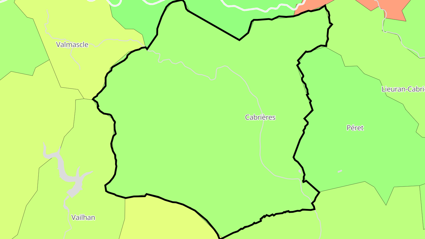 Carte des prix de l'immobilier Cabrières