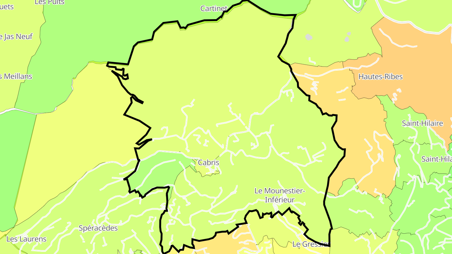 Carte des prix de l'immobilier Cabris