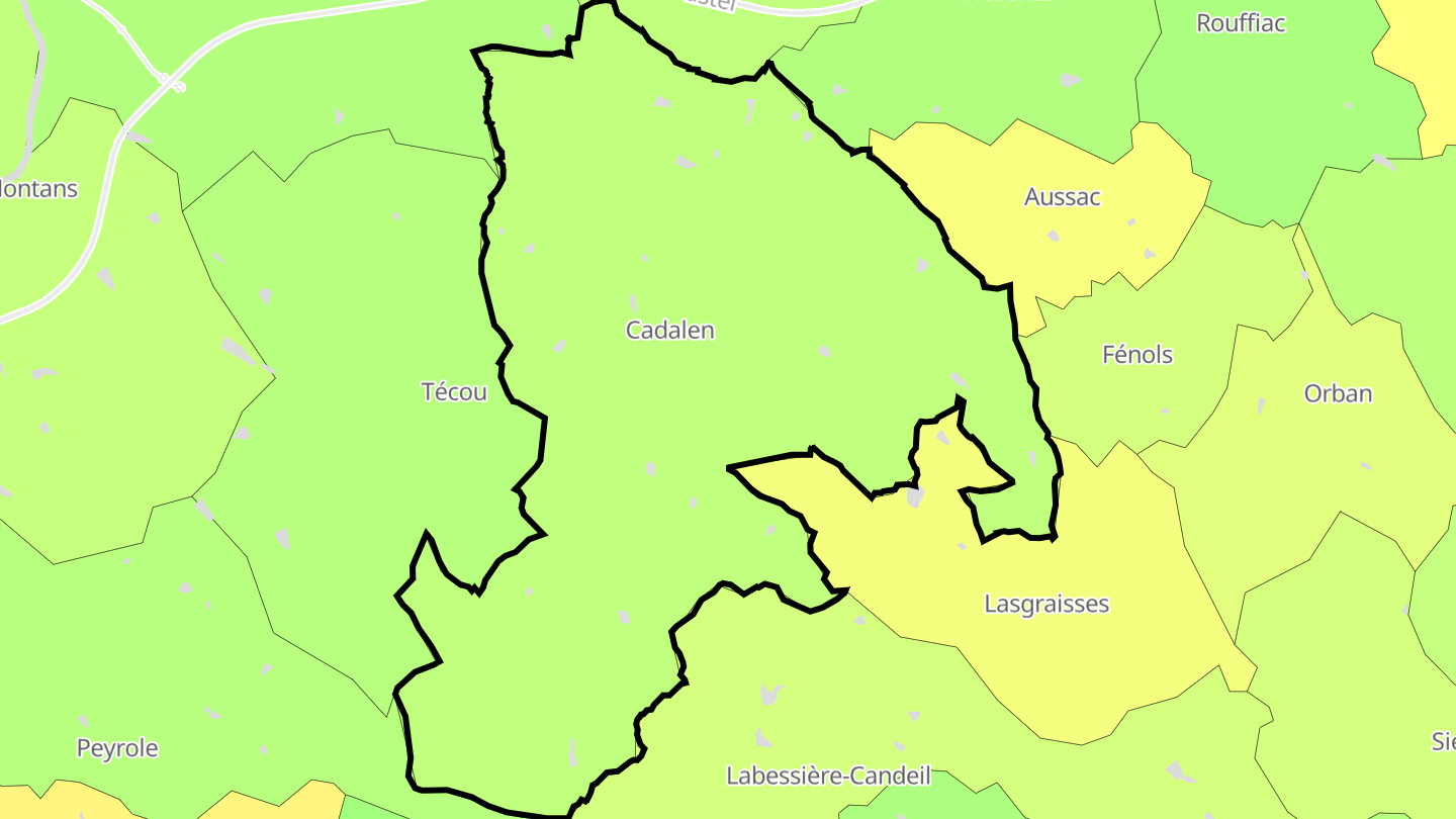 Carte des prix de l'immobilier Cadalen