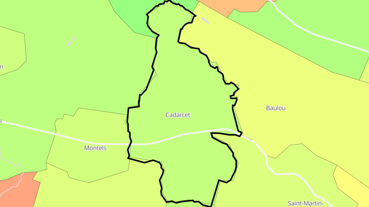 Carte des prix de l'immobilier Cadarcet