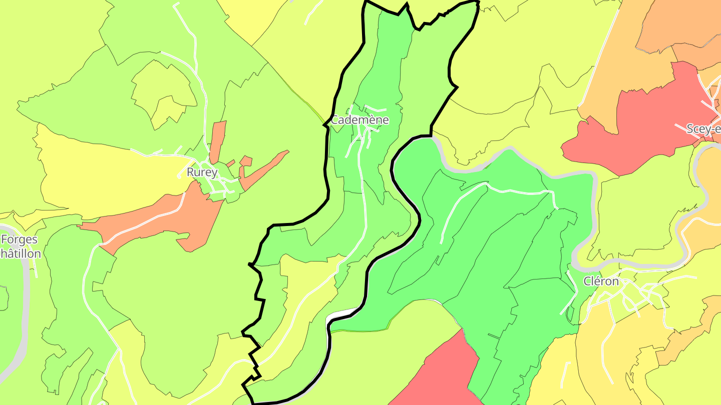 Carte des prix de l'immobilier Cademène