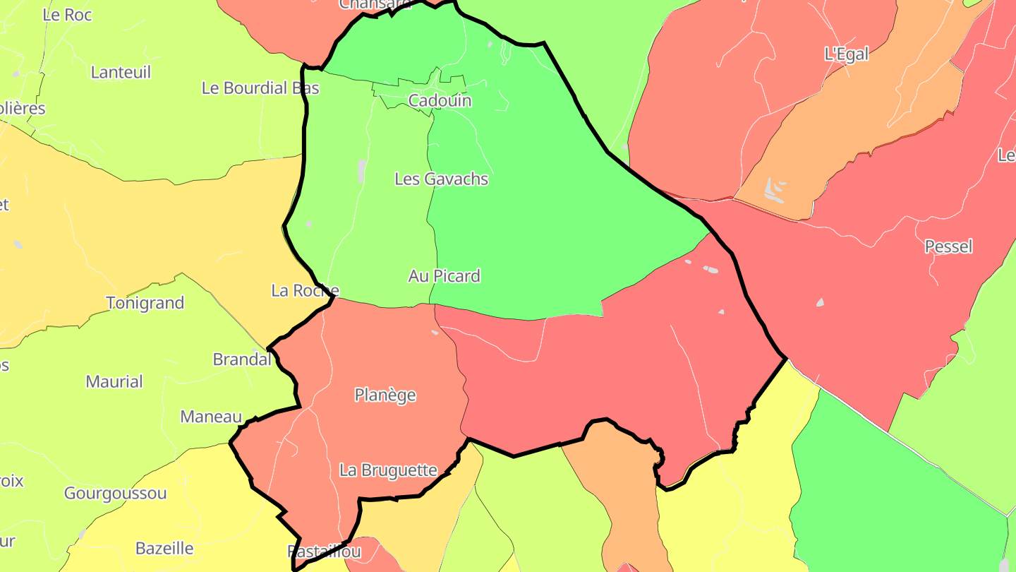 Carte des prix de l'immobilier Cadouin
