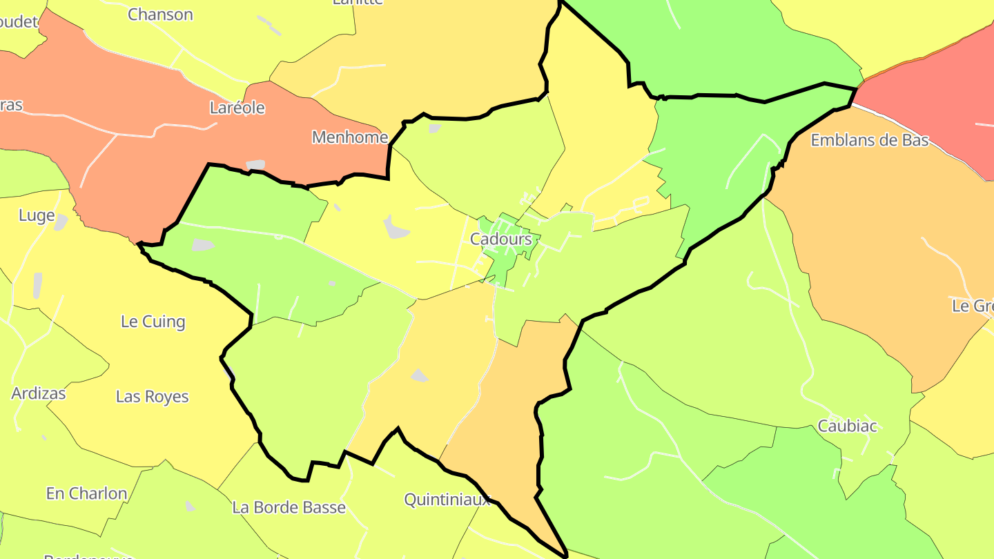 Carte des prix de l'immobilier Cadours