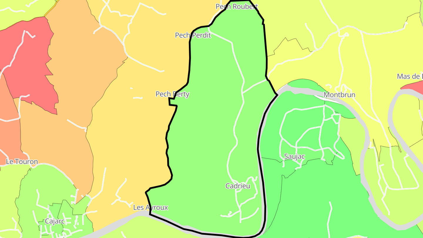 Carte des prix de l'immobilier Cadrieu