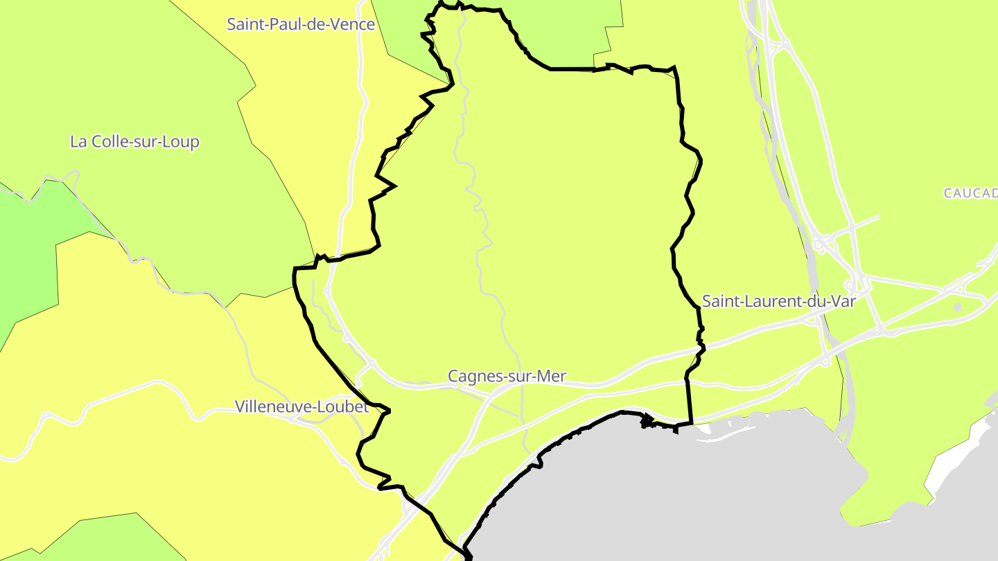 Carte des prix de l'immobilier Cagnes-sur-Mer