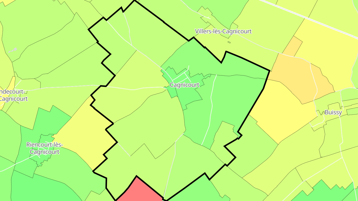 Carte des prix de l'immobilier Cagnicourt