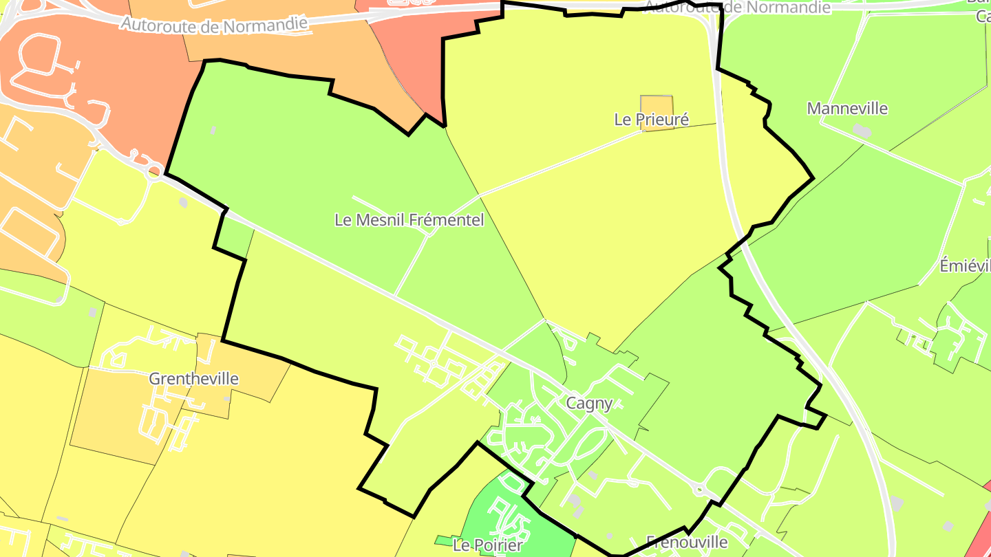 Carte des prix de l'immobilier Cagny