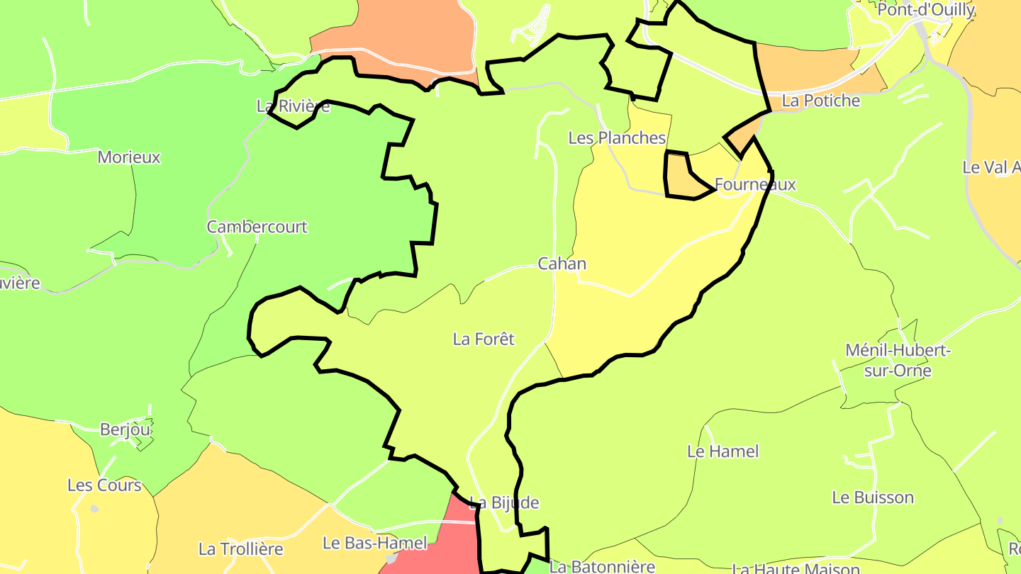Carte des prix de l'immobilier Cahan