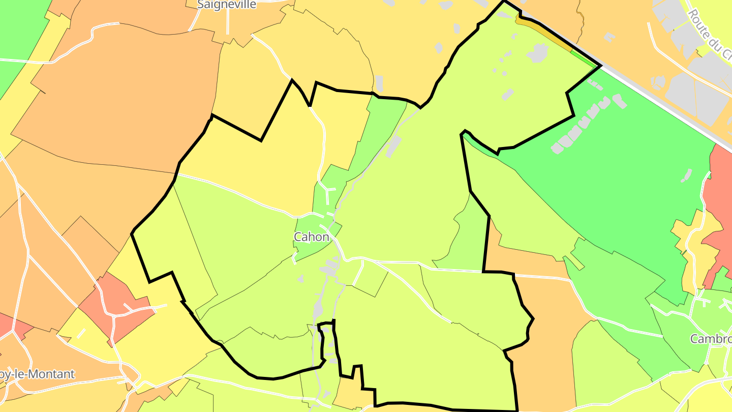Carte des prix de l'immobilier Cahon