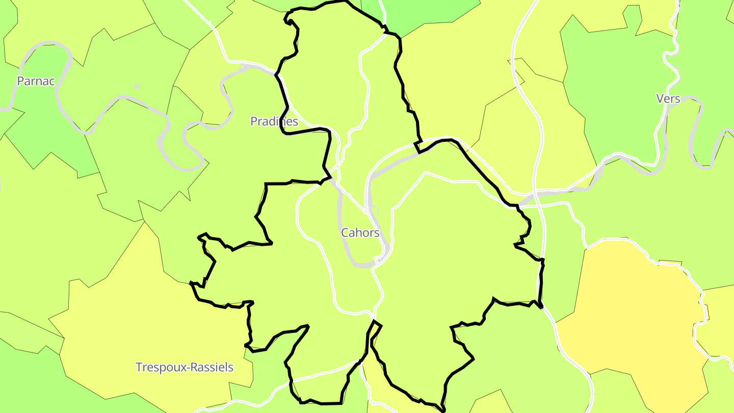 Carte des prix de l'immobilier Cahors