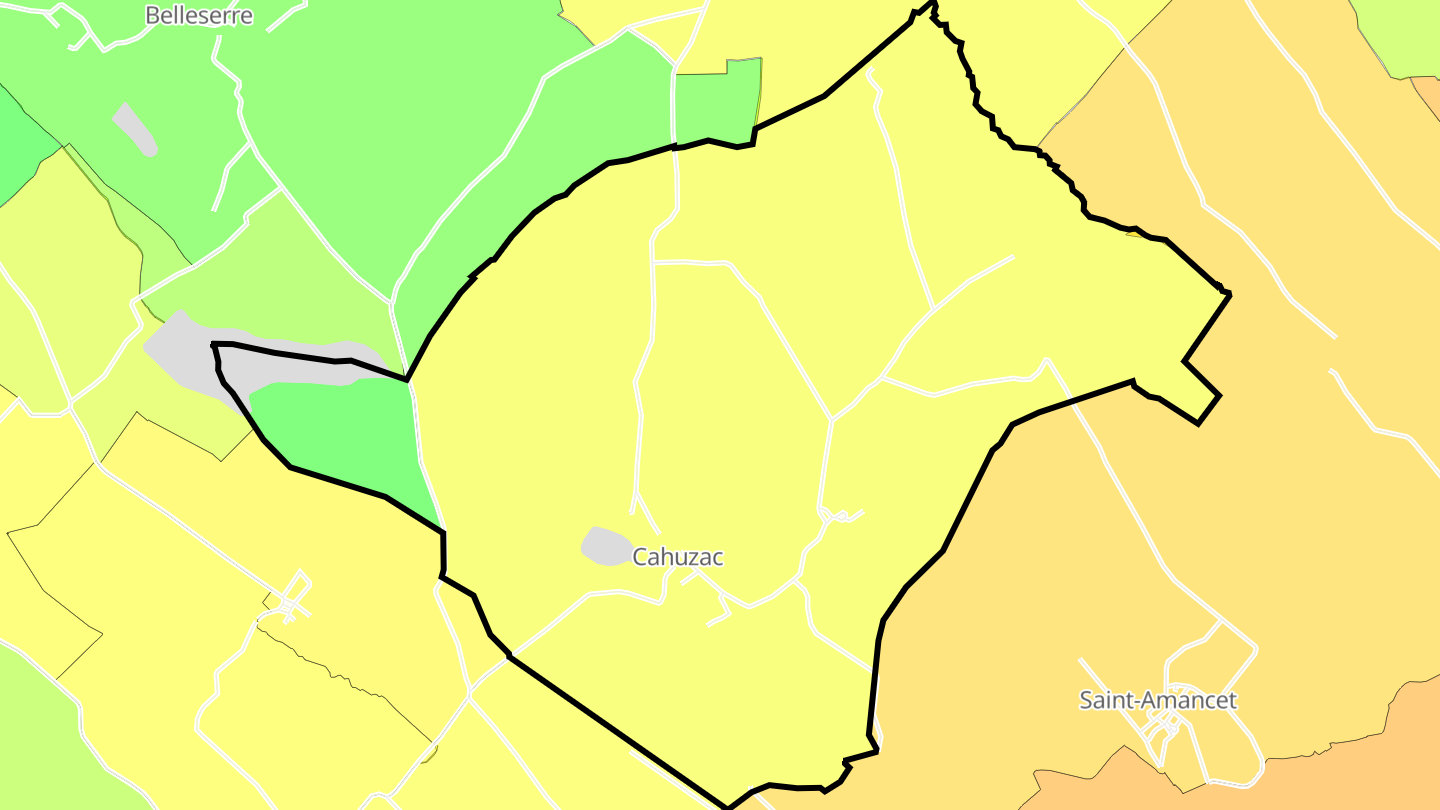 Carte des prix de l'immobilier Cahuzac